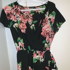 V-neck Wrap Floral Maxi Dress
